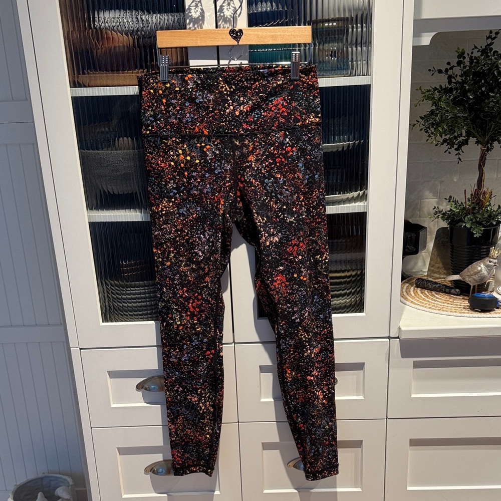 Lululemon Athletica Floral Black high rise leggings